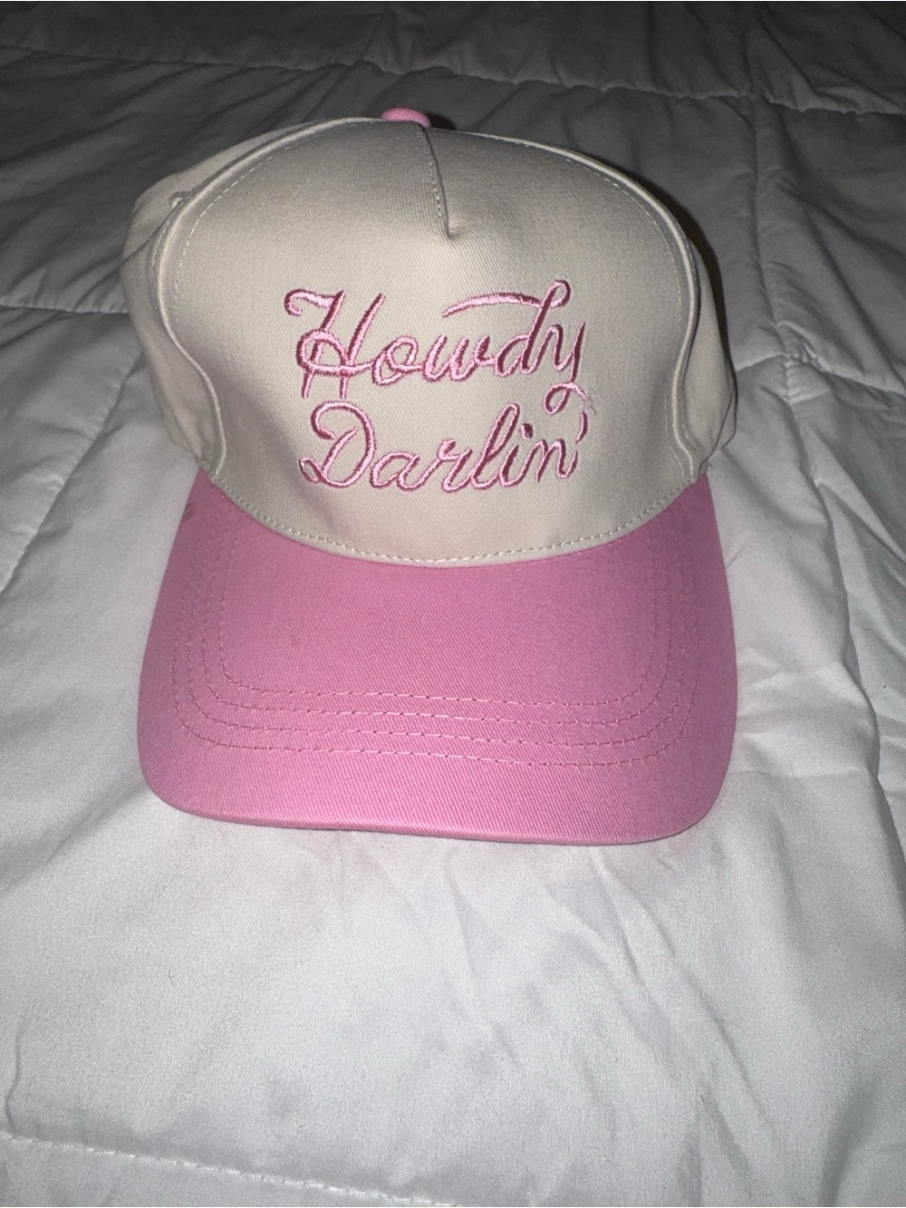 Pink & Cream 'Howdy Darlin'' Script Baseball Cap